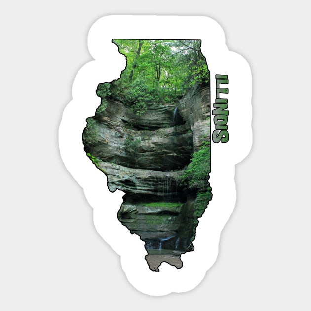 Illinois State Outline (Starved Rock State Park) Sticker by gorff